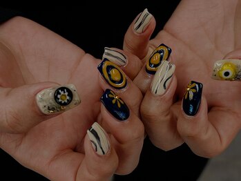 クロ(CULO)/サイケ風デザインネイル