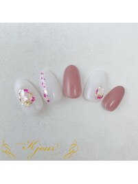 シンプルピンクネイル