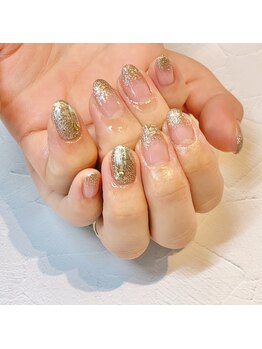 エムネイル(Ｍ)/ブラウンのラメで秋らしく♪