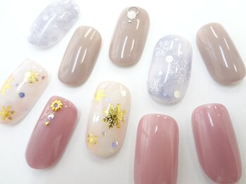 ネイルサロン クイール 小山店(NAIL SALON QUILL)/雪の結晶＋ホログラム