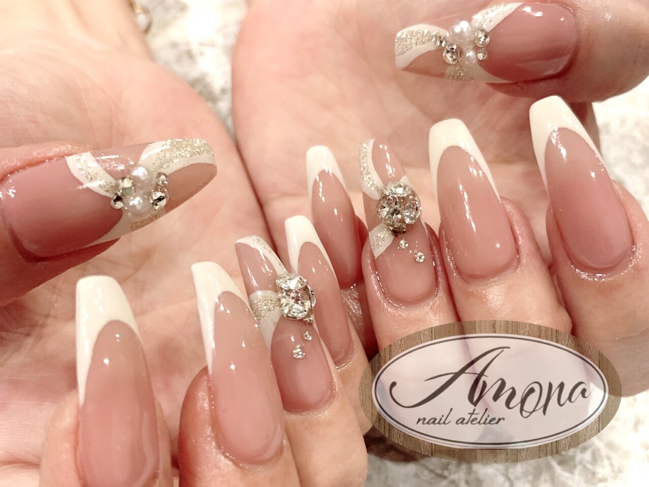 チップ長さだし☆フレンチネイル：PG004894443｜アモーナ ネイル