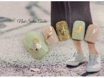 ネイルサロン アミティエ(Nail Salon Amitie)/mirror×シェルfootネイル