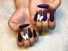 ラウト デコレーションアンドネイルサロン(Lauto Decoration&Nail Salon)/マットブラックパープルスカルプ