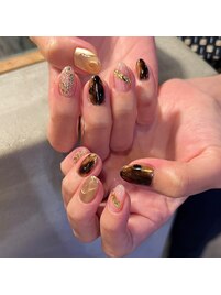 ゴールドニュアンスネイル♪