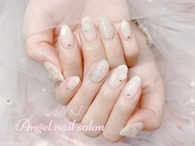 エンジェルネイルサロン(Angel nail salon)/ホワイトラメXバラXピクシー