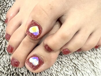 セレウェル 浜松店(SELEWELL)の写真/【親指アート+ワンカラー￥7900】 フィルイン対応&甘皮ケア付で自信の持てる足元へ!ハンドネイルNGの方も◎