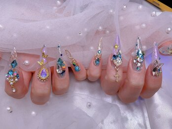 スノーネイルサロン 新宿店(Snow nail salon)/蝶々ミラーストーンパール