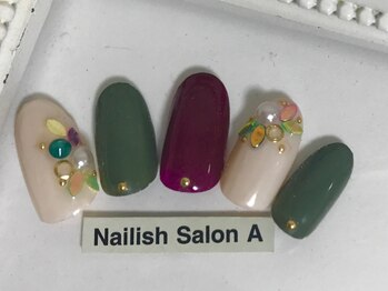 ネイリッシュサロン エー(Nailish Salon A)/2017秋冬オーロラホロネイル