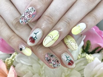 ディーネイル 四条烏丸(D-nail)/【山田】薔薇ネイル