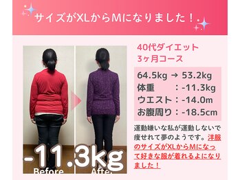 代々木八幡なごみ整骨 整体院/40代ダイエット実績（痩身整体）