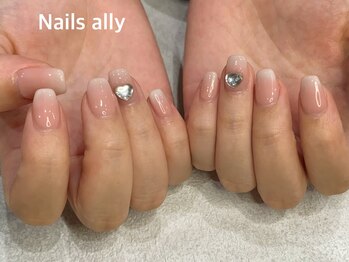 ネイルズアリー 立川店(Nails ally)/シアーカラー×グラデ×ハート