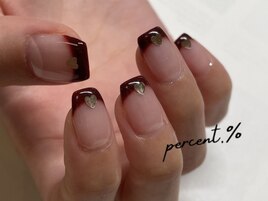 フレンチ×ハートネイル