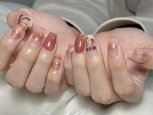 ピカネイル 上野 御徒町(Pika Nail)/ふんわりチーク×リボン