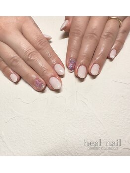 ヒールネイル(heal nail)/くすみwhite×ホログラム