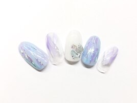 オーロラ天然石ネイル