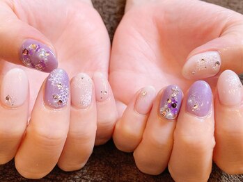 エスネイル(Snail)/押し花クリスマスネイル