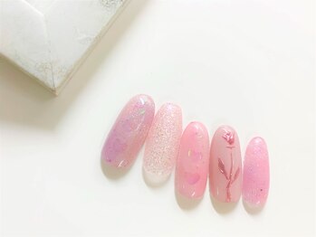 ネイルサロン アミ(Amie)/ミラーで繊細なフラワーアート☆