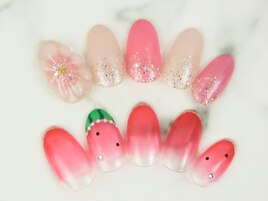 マオジェルでスイカネイル☆