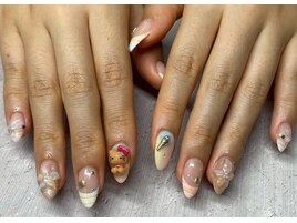 夏ネイル・ハイビスカス・夏休み