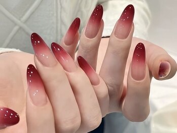 ベルネイル 池袋(Belle Nail)/バレンタインネイル赤グラデー