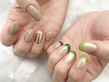 エムスラッシュ ネイル センター北店(M.SLASH)/パラジェル フラッシュ×ミラー