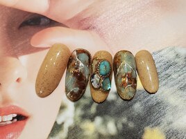定額ネイルに大理石デザイン♪