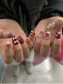 バレンタインネイル