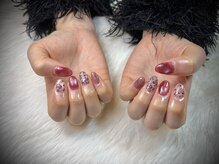 ハウオリ ネイル(Hauoli nail)/ハートのヒョウ柄