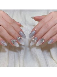 チップ長さ出し6本デザイン