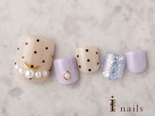 アイネイルズ 横浜EAST店(I-nails)/ドット柄パールフットネイル