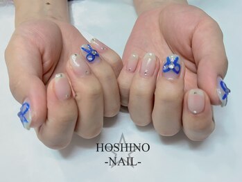 ホシノネイル(HOSHINO NAIL)/ぷっくりりぼんネイル♪