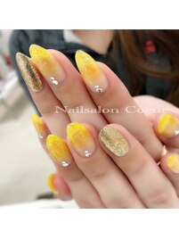 ラメグラデーション＋アート