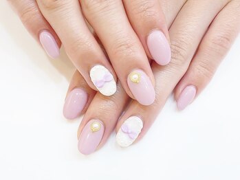 ネイルコレクション ピンク(Nail Collection Pink)/ジェル定額￥7990★３Ｄリボン