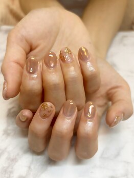 エスディーネイルズ(sd nails)/オーロラ×ニュアンスフラワー