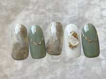 エムドットネイル 池袋(m.nail)/グリーン×グレーニュアンス