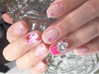 ネイル サロン コービーズ(nail salon COBES)/さくら＆ビジュー☆