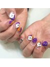 ハロウィンおばけネイル
