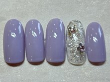 ネイルアンドアイラッシュ ネネ/パープル　梅雨　ホロフラワー