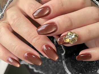 秋カラー/マグネットネイル