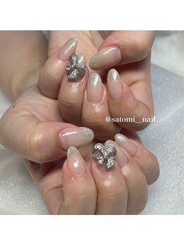 エムネイル ブランチ(Mネイル branch)/satomi担当:ラメグラ×リボン