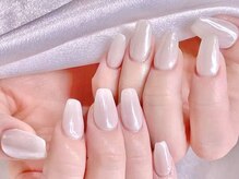 エムズ ネイルサロン(M2)/ホワイトクリアミラーネイル