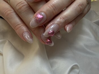 ぷっくりハートネイル