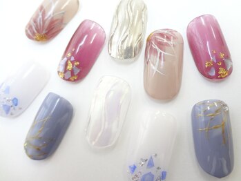 ネイルサロン クイール 小山店(NAIL SALON QUILL)/フラワー+ニュアンスアート