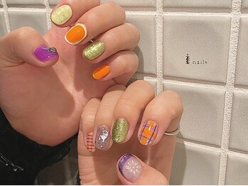 アイネイルズ 渋谷店(I nails)/カラフルニュアンス￥11000