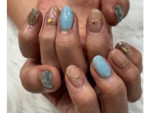 ネイルアンドアイラッシュスタジオ シュシュ(chouchou)/水面ネイル・ナミナミミラー