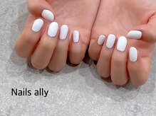 ネイルズアリー 立川店(Nails ally)/シンプル×ホワイト×ワンカラー