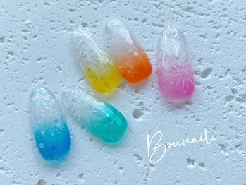 ボネール(nail ＆ eyelash Bounail)/夏ネイル　花火　グラデーション