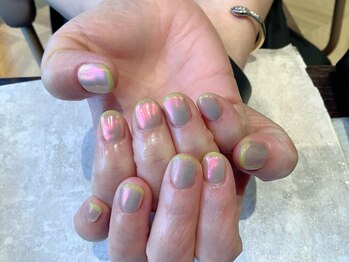 ノーム ネイル(NO-MU)/オーロラ＋細フレンチ