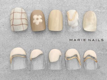 マリーネイルズ 大阪梅田店(MARIE NAILS)の写真/★オフ込みsimple design course¥6600！可愛いくてシンプルだけでは満足できない方に♪手足同時施術OK♪