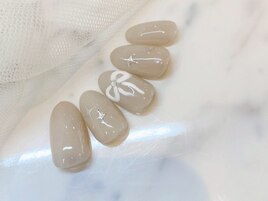 リボンネイル/ワンカラー/春